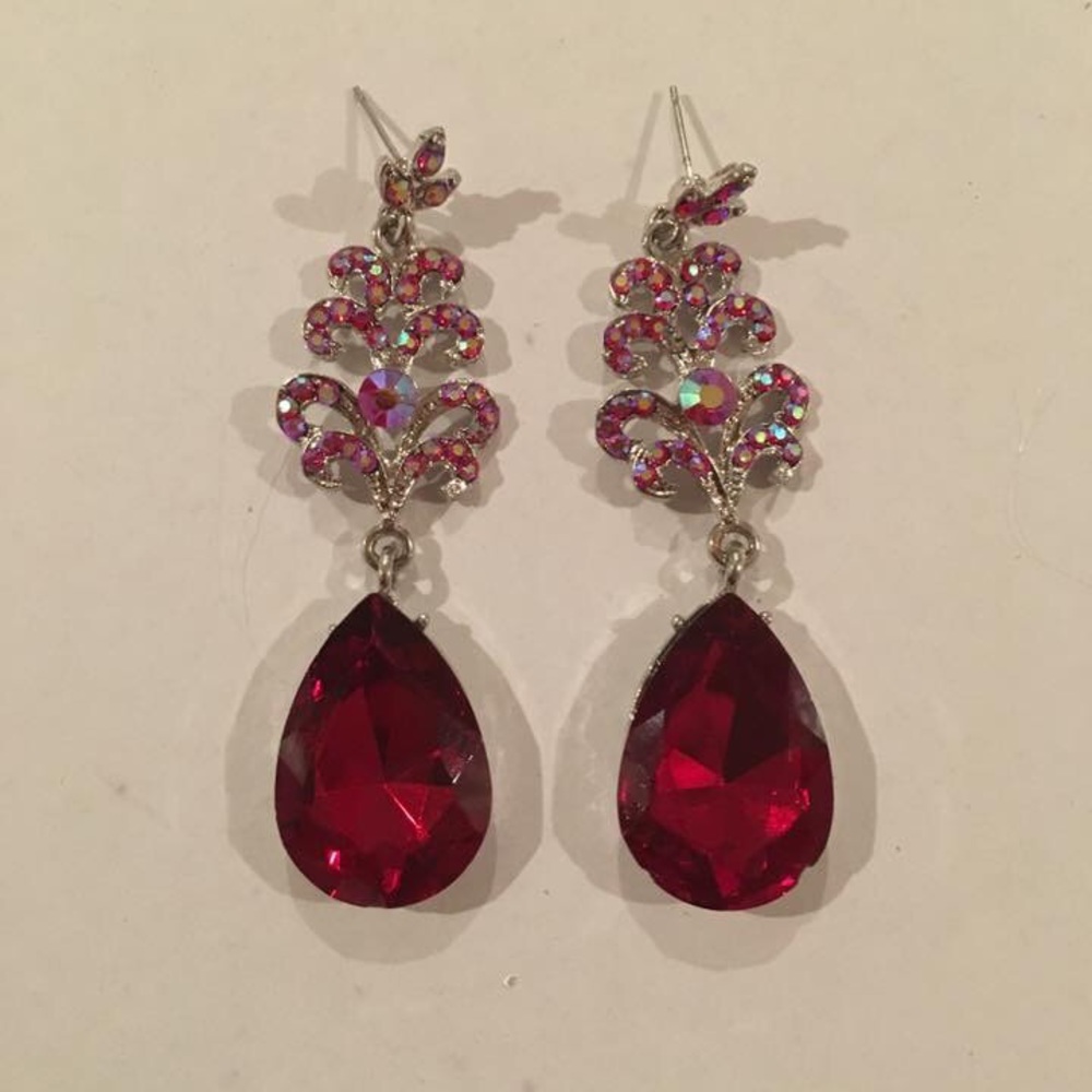 Hot pink chandelier earrings